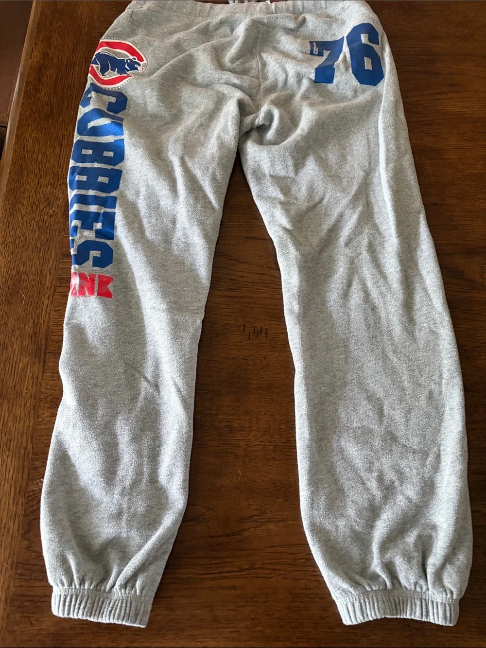 PINK Victoria's Secret Grey Sweatpants with Red & Blue Side Logo